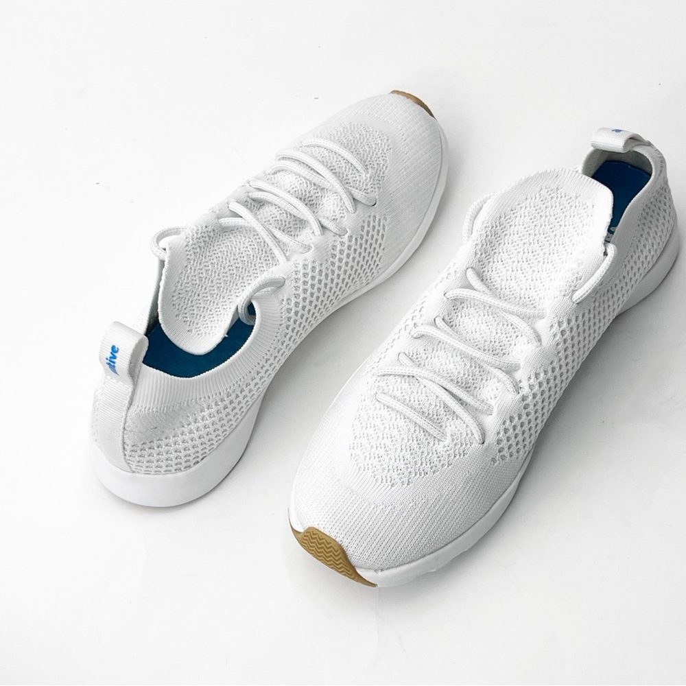 NATIVE White Mercury 2.0 Liteknit Lace Up Tennis Shoes Sneakers 6 Casual Neutral